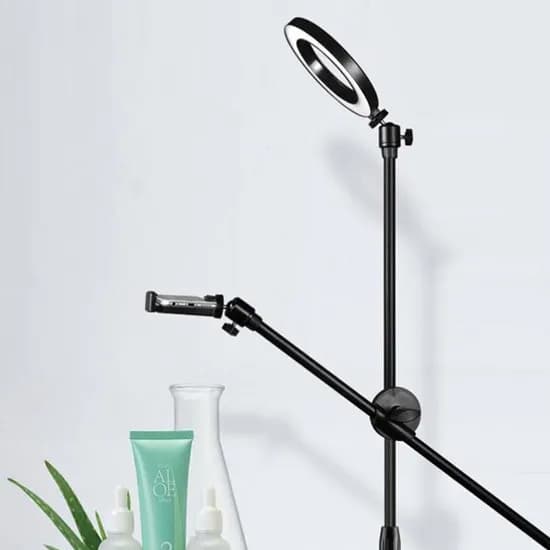 에이링크 NAS 수직 항공 휴대폰 스탠드 거치대 16cm 조명포함 세트 NAS-TP-16, 블랙, 1개