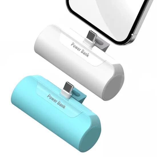 도킹형 대용량 미니 보조배터리 세트, 5000mAh, 화이트 C타입 1개 + 민트 C타입 1개, 2개
