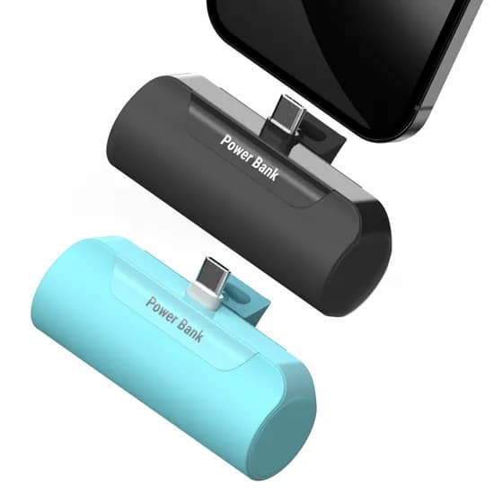 도킹형 대용량 미니 보조배터리 세트, 5000mAh, 블랙 C타입 1개 + 민트 C타입 1개, 2개