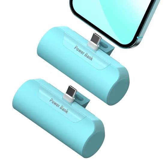 도킹형 대용량 미니 보조배터리 세트, 5000mAh, 민트, C타입, 2개