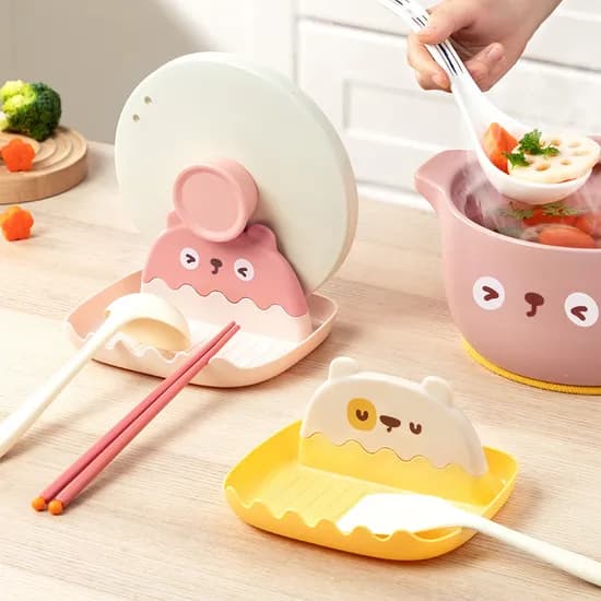 냄비뚜껑 국자 받침대, 옐로우, 1개