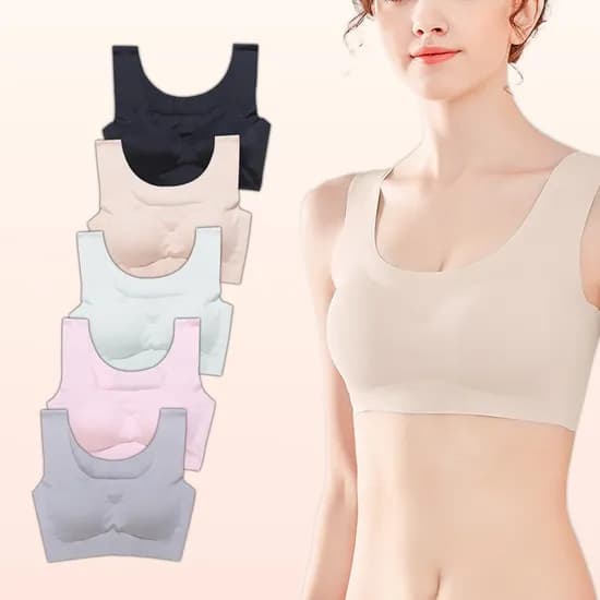 코리본 노와이어 심리스 브라탑, 스킨, XL, 1개