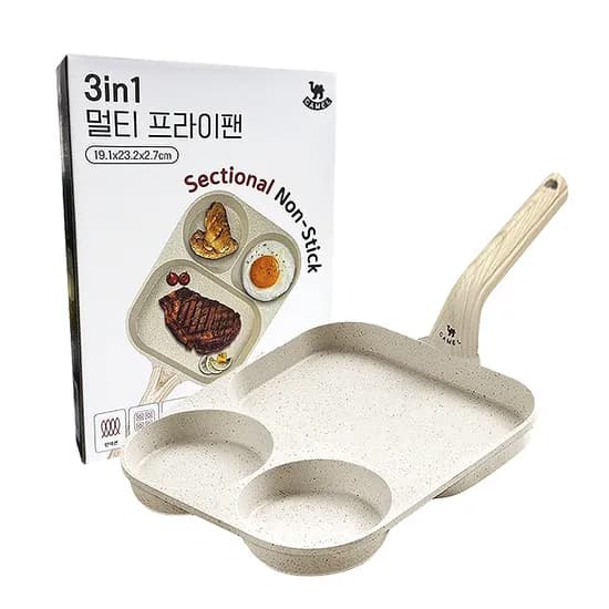 카멜 IH 3구 멀티 코팅 프라이팬, 232mm, 1개