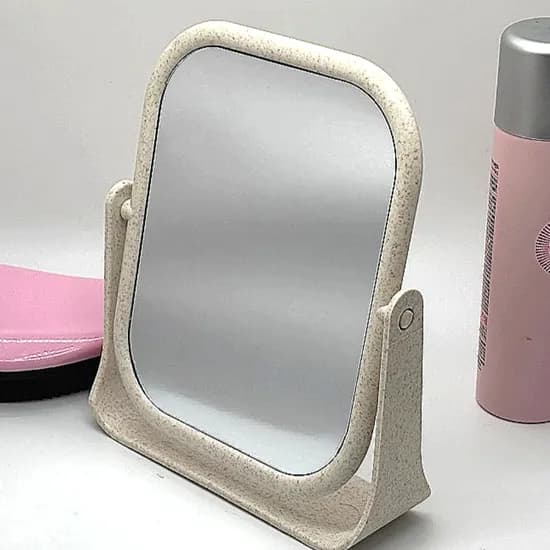 사각 탁상거울 회전 양면, 거울 베이지 00050JJT