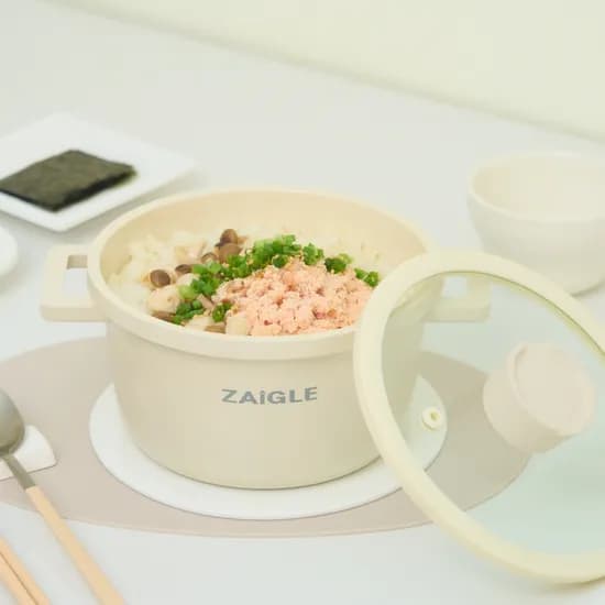 자이글 블룸 인덕션 겸용 양수냄비, 아이보리, 16cm, 1개