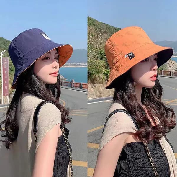 양면 벙거지모자 여성용 핑크블루 1개