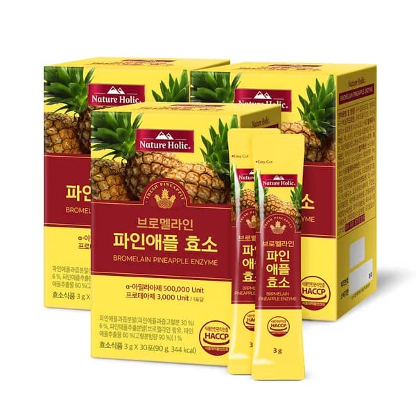 네이처홀릭 브로멜라인 파인애플 효소 3g 30포 3박스