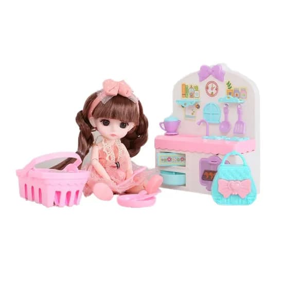 애니홈 주방놀이 구체관절인형세트, 혼합색상, 16cm, 1개