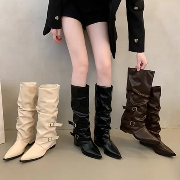 셔링 버클 웨스턴 롱부츠 0277 블랙 240mm 1개