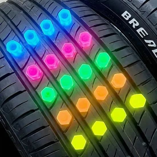 야광 타이어 밸브캡, 파란색, 4개 1세트