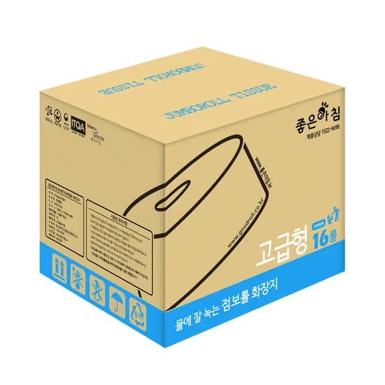 좋은아침 대용량 업소용 점보롤 화장지 16롤 90m 1박스