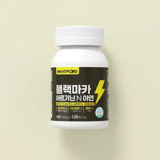 왓푸드 블랙마카 아르기닌 N 아연 올인원 600mg 120정 1통