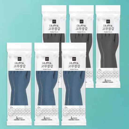 가성비가브랜드다 고무장갑, 어반블루 L 3개 +그레이 L 3개, 6개