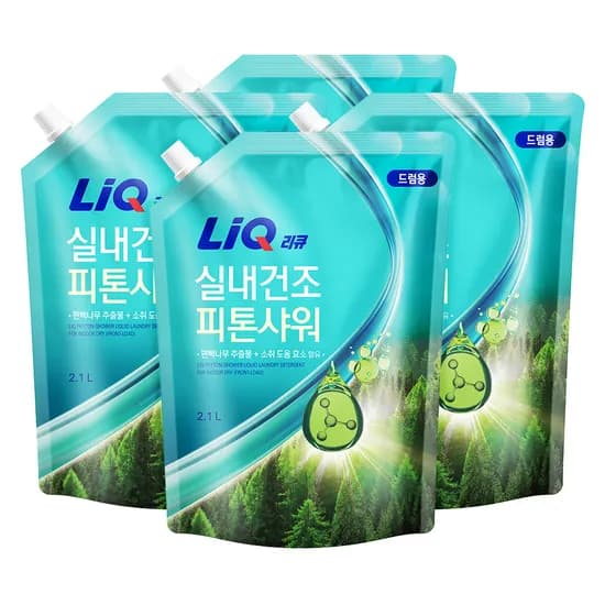 애경 리큐 실내건조 피톤샤워 리필 드럼용 2.1L 4개