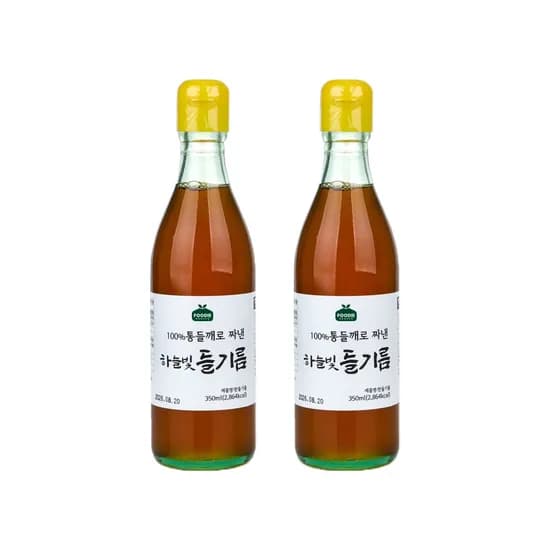 푸디헤븐 하늘빛 들기름 350ml 2병