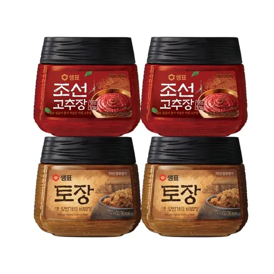 샘표 조선고추장, 500g, 2개 + 토장, 450g, 2개