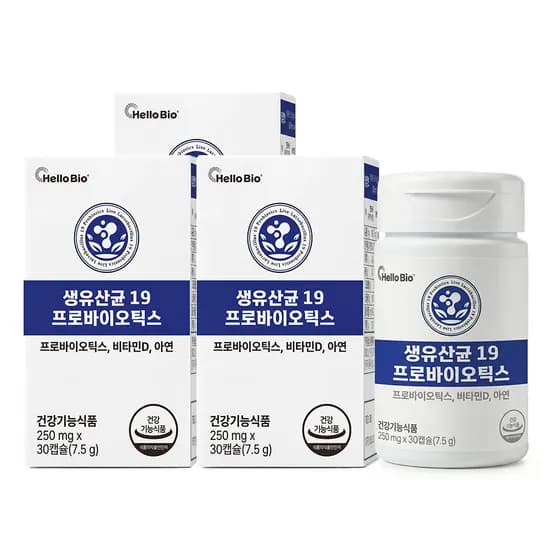 헬로 바이오 생유산균 19 프로바이오틱스, 30캡슐, 3개