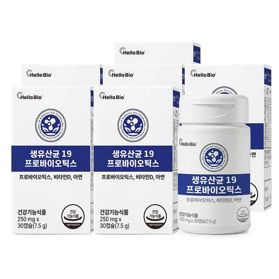 헬로 바이오 생유산균 19 프로바이오틱스, 30캡슐, 6개