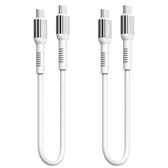 서가 60W PD 메탈 고강도 초고속 충전 케이블 C to C타입, 30cm, 화이트, 2개