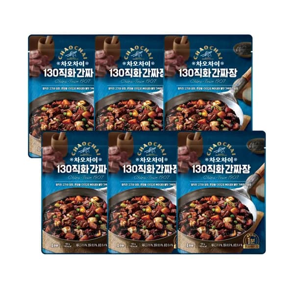 차오차이 130직화간짜장 전자레인지용 180g 6개
