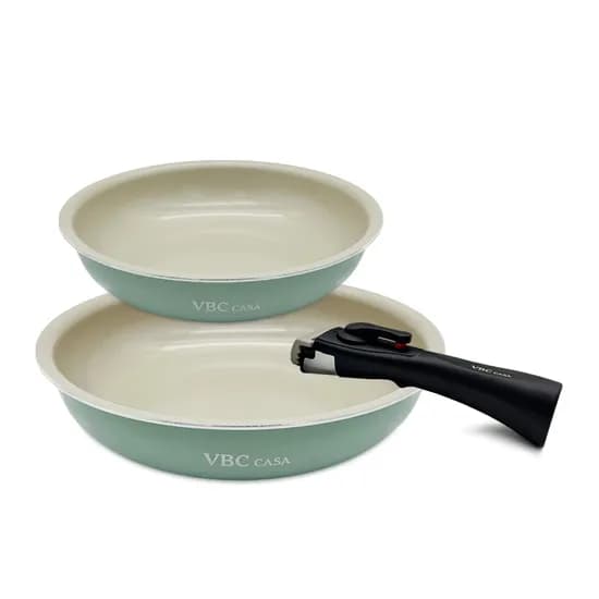 VBC CASA 매직핸즈프리 프라이팬 3종 세트, 그린, 1세트