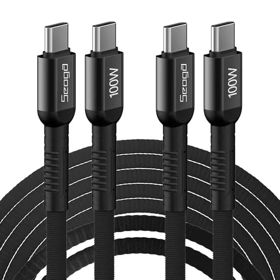 서가 메탈 100W PD E Marker칩 CtoC타입 초고속 케이블, 블랙, 2m, 2개