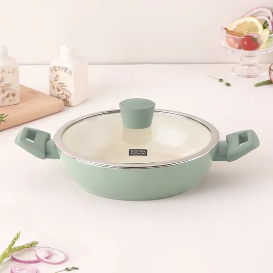 키친플라워 그린애플 인덕션 전골냄비, 그린, 24cm, 1개