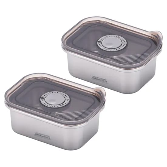 키친플라워 원터치 스텐 304 밀폐용기 일반형, 400ml+400ml, 1개