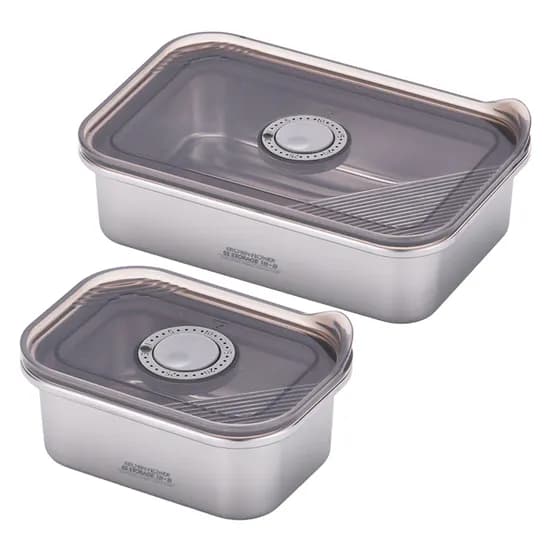 키친플라워 연마제 없는 원터치 스텐 304 밀폐용기 일반형, 400ml 1개 + 1L, 1개