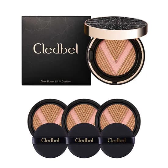 끌레드벨 글로우 파워 리프트 V쿠션, 블랙, 21호, 본품 13g 1개 + 리필 13g 3개, 1세트
