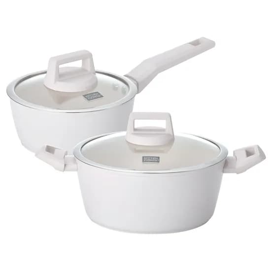 키친플라워 쿠킨 IH 인덕션 그린우드 냄비, 편수 18cm, 1개 + 양수 24cm, 1개