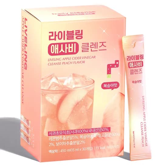 라이블링 클렌즈 애사비 복숭아맛 15ml 30포 1박스