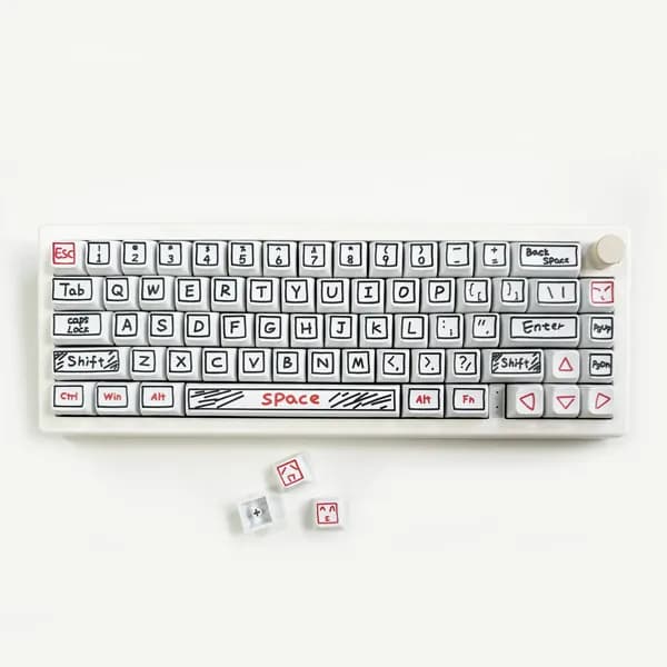 낙서 손글씨 키캡 XDA PBT 125키 단일 색상 제조사축