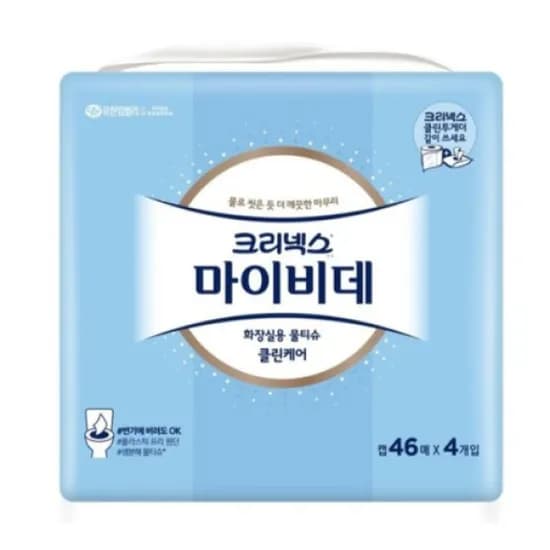 크리넥스 마이비데 클린케어 캡형 46매 4팩 153g