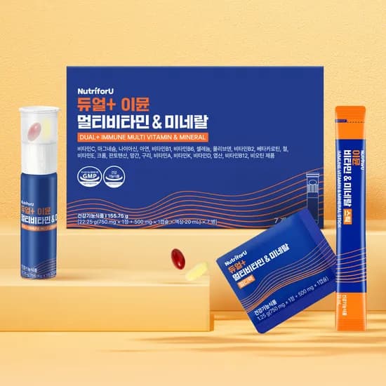 뉴트리포유 듀얼+ 이뮨 멀티비타민&미네랄, 실속형, 30개입, 1박스