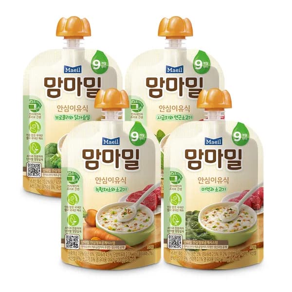 매일유업 맘마밀 혼합 이유식 9개월 녹황 5 미역 5 100g 10개 19,900원