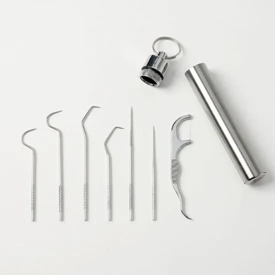 휴대용 스텐 이쑤시개 7P세트 1cm 1세트