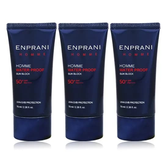 엔프라니 옴므 워터프루프 선블록, 70ml, 3개