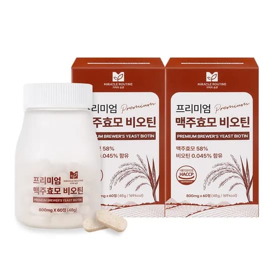 미라클루틴 프리미엄 맥주효모 비오틴, 800mg, 60정, 4박스
