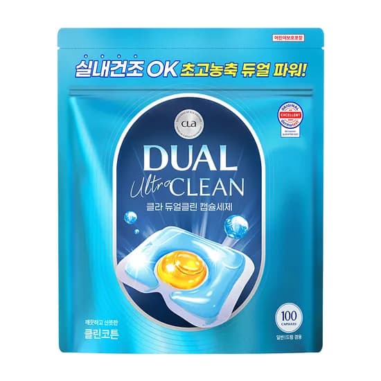 클라 듀얼 울트라 클린 캡슐세제 클린코튼 8g 100개입 1개