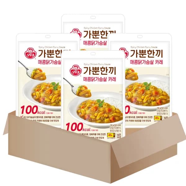 오뚜기 가뿐한끼 매콤닭가슴살카레 200g 4개