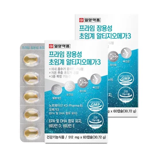 일양약품 프라임 장용성 초임계 알티지오메가3 60캡슐 2개