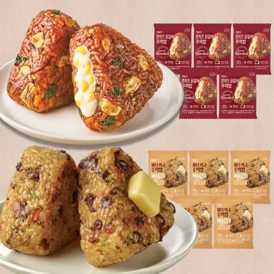 애슐리 주먹밥, 콘치즈 닭갈비 100g 5봉 + 버터 와규 100g 5봉, 10봉