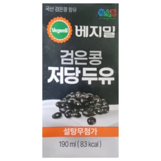 정식품 베지밀 검은콩 저당두유, 190ml, 24개