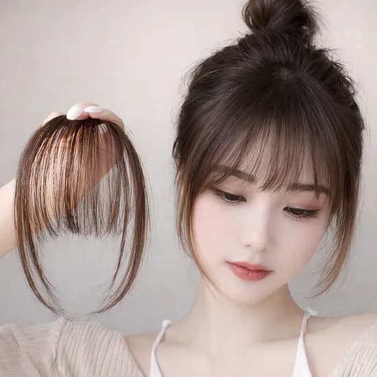 얼굴소멸 시크릿 시스루 앞머리 가발핀, 브라운, 1개