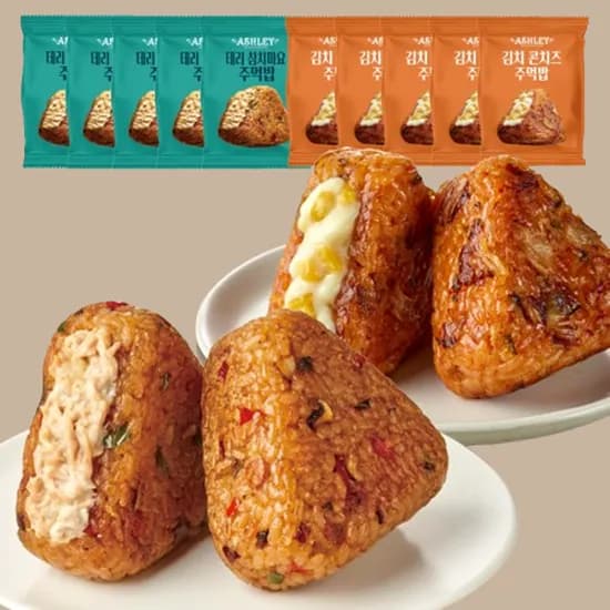 애슐리 주먹밥, 김치콘치즈 100g 10개 + 데리참치마요 100g 10개, 20개