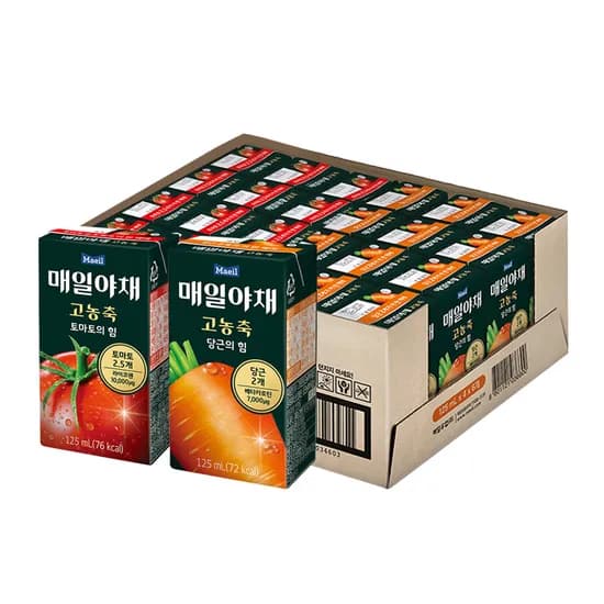 매일야채 고농축 토마토 125ml 12개 외 당근 125ml 12개
