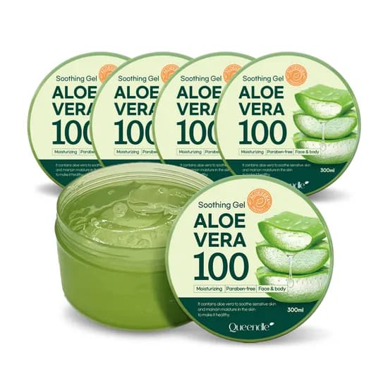 퀸들 알로에베라 모이스처 수딩젤 300ml 5개