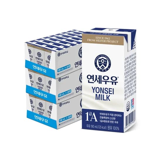 연세우유 멸균우유, 190ml, 72개