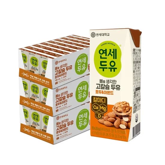 연세두유 뼈를 생각한 고칼슘 두유 호두&아몬드 190ml 72팩